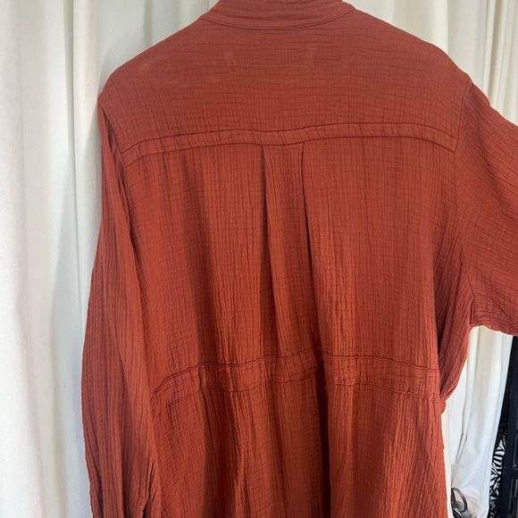 Raquel Allegra Terracotta Utility Jacket Cotton Gauze Size M - Picture 10 of 11